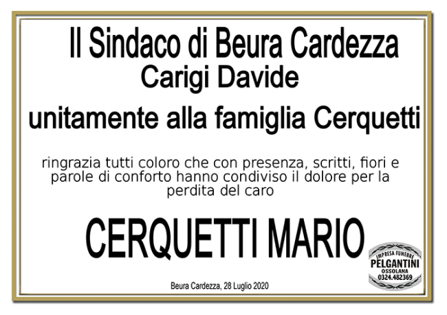 ringraziamenti per CERQUETTI