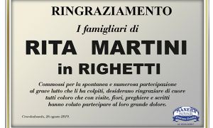 ringraziamento Rita Martini