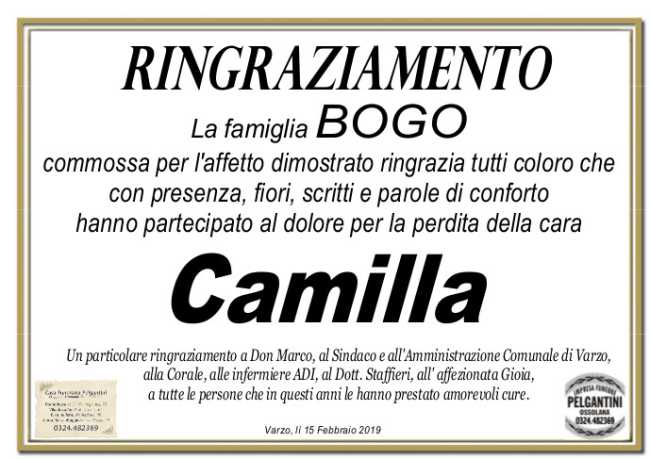 ringraziamento bogo