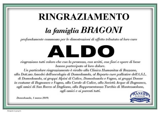 ringraziamento bragoni