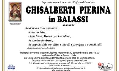 ANNUNCIO Ghisalberti Pierina