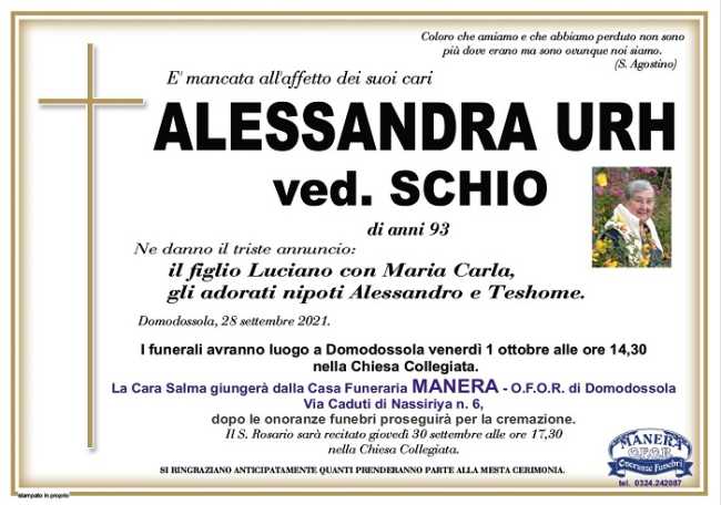 Alessandra Urh ved. Schio