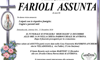 FUNEBRE FARIOLI ASSUNTA