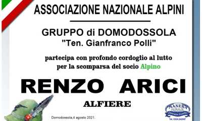 Partecipazione Alpini di Domodossola per Renzo Arici