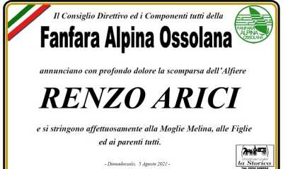 Partecipazione Fanfara Alpina Ossolana per Renzo Arici