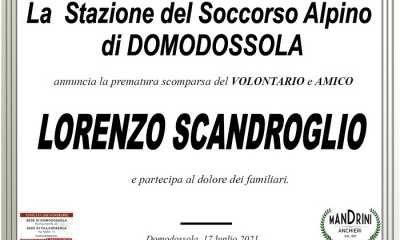Partecipazioni della Stazione del Soccorso Alpino di Domodossola per Lorenzo Scandroglio