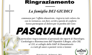 RINGRAZIAMENTO DEI GIUDICI PASQUALINO