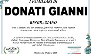 RINGRAZIAMENTO I FAMILIARI DONATI