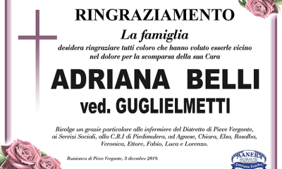 Ringraziamento Belli Adriana