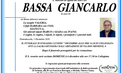 funebre BASSA GIANCARLO