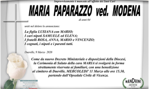 funebre MARIA PAPARAZZO