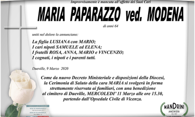 funebre MARIA PAPARAZZO