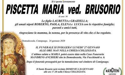 funebre PISCETTA MARIA ved. BRUSORIO