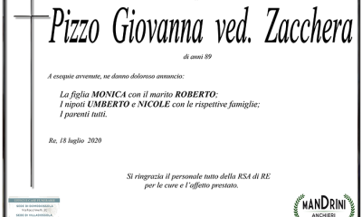 funebre PIZZO GIOVANNA ved. ZACCHERA