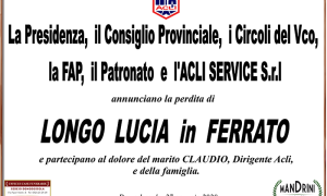 partecipazione ACLI per LONGO Lucia