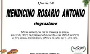 ringraziamento MENDICINO ROSARIO ANTONIO