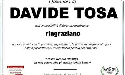 ringraziamento davide tosa