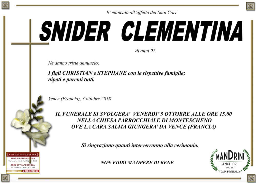 snider clementina