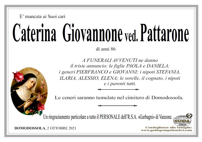 Caterina Giovannone ved. Pattarone