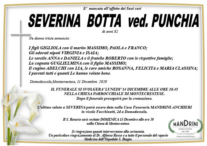 FUNEBRE BOTTA SEVERINA