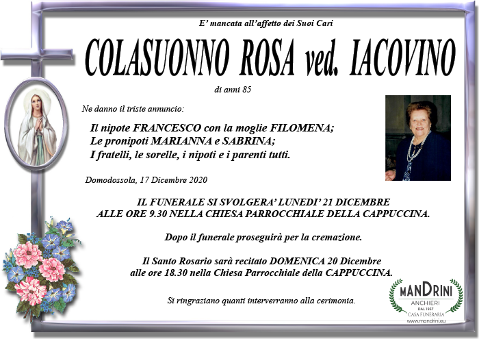 FUNEBRE COLASUONNO ROSA
