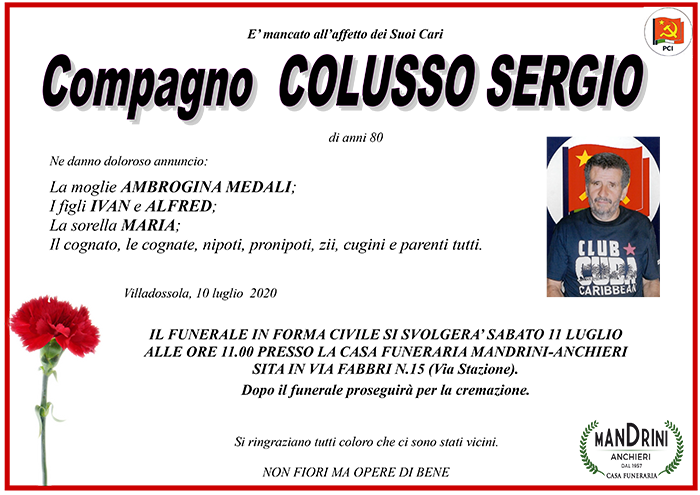 FUNEBRE COLUSSO SERGIO