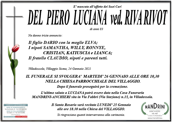 FUNEBRE DEL PIERO LUCIANA