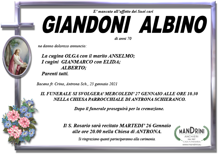 FUNEBRE GIANDONI ALBINO