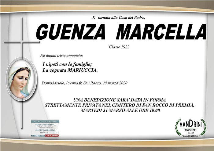 FUNEBRE GUENZA MARCELLA