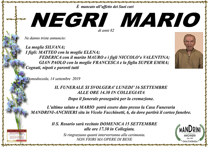 FUNEBRE NEGRI MARIO
