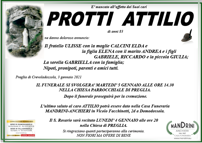 FUNEBRE PROTTI ATTILIO