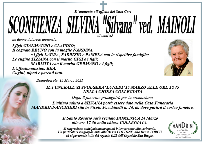 FUNEBRE SCONFIENZA SILVINA