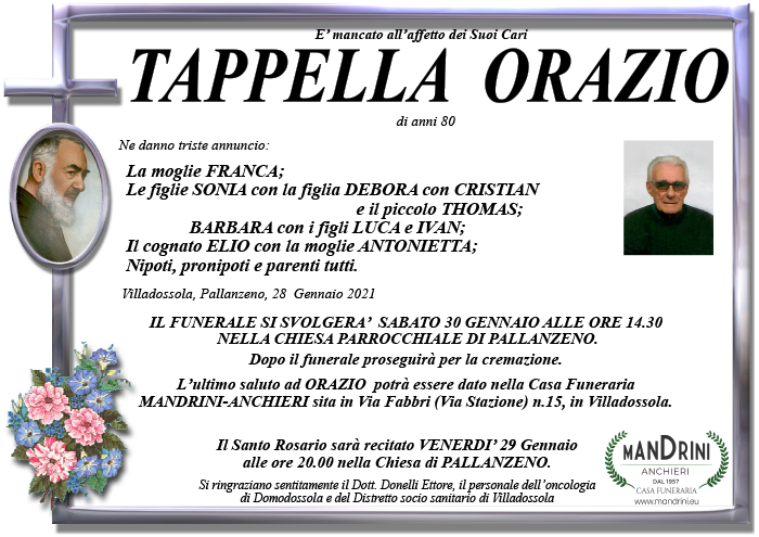 FUNEBRE TAPPELLA ORAZIO