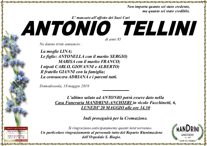 FUNEBRE TELLINI ANTONIO