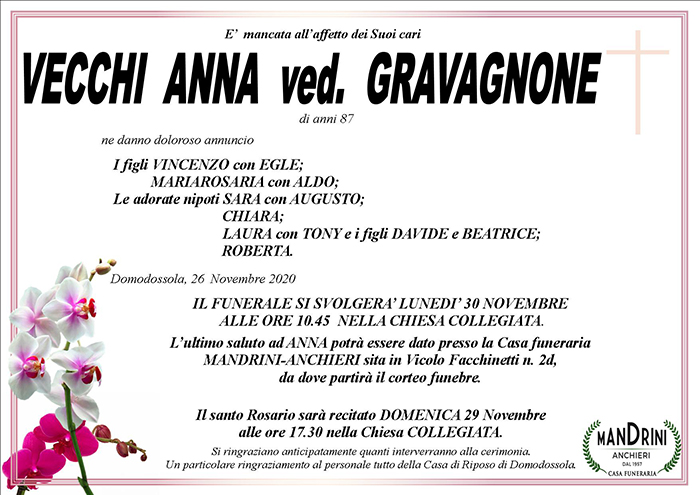 FUNEBRE VECCHI ANNA