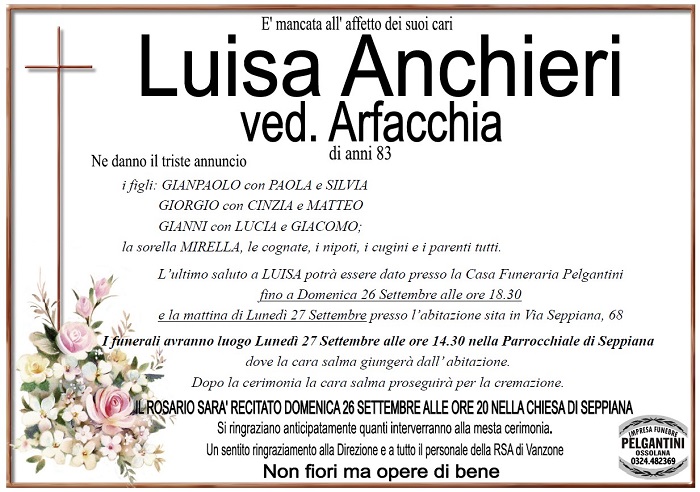 Luisa Anchieri ved. Arfacchia