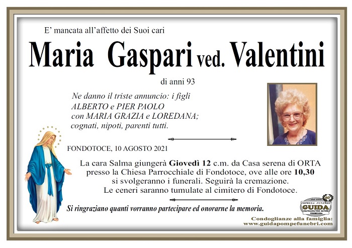 Maria Gaspari ved. Valentini