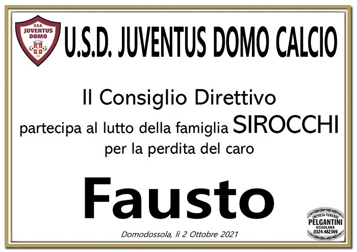 Partecipazione Juventus Domo per Fausto Sirocchi