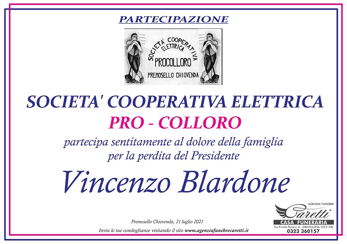 Partecipazione Società Pro Colloro per Vincenzo Blardone
