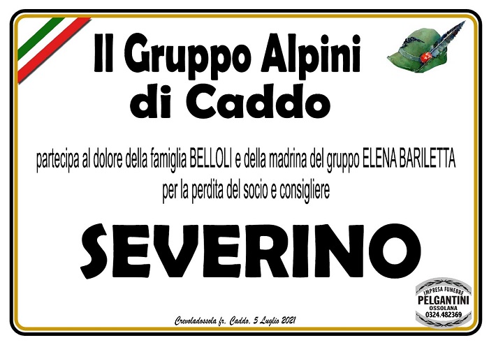 Partecipazioni Gruppo Alpini di Caddo per Severino Belloli