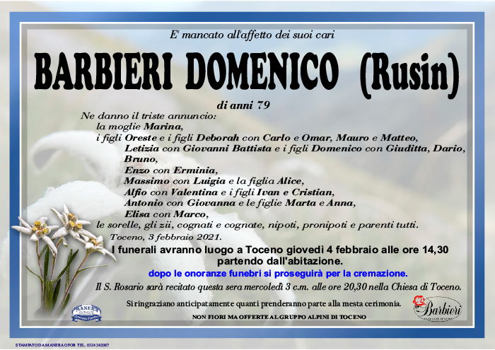 annuncio Barbieri Domenico