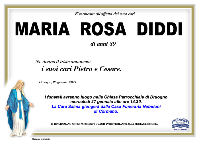annuncio Diddi Maria Rosa