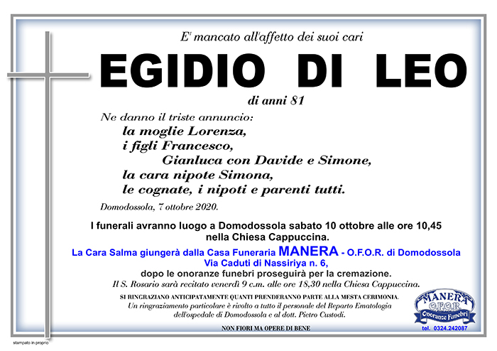 annuncio EGIDIO DI LEO