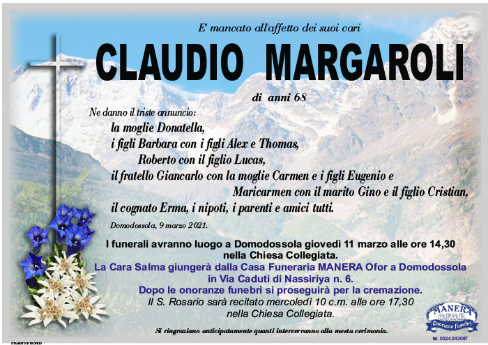 annuncio Margaroli Claudio