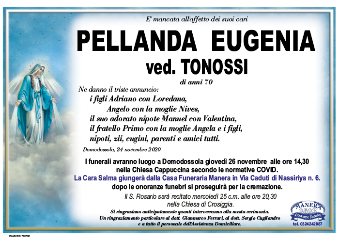 annuncio Pellanda Eugenia Maria Pia