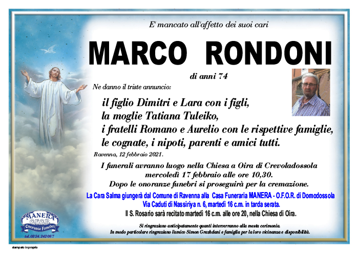 annuncio Rondoni Marco