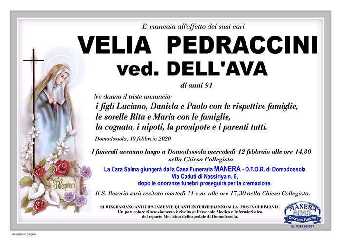 annuncio Velia Pedraccini