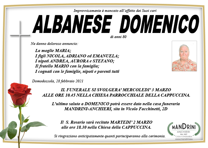 funebre ALBANESE DOMENICO
