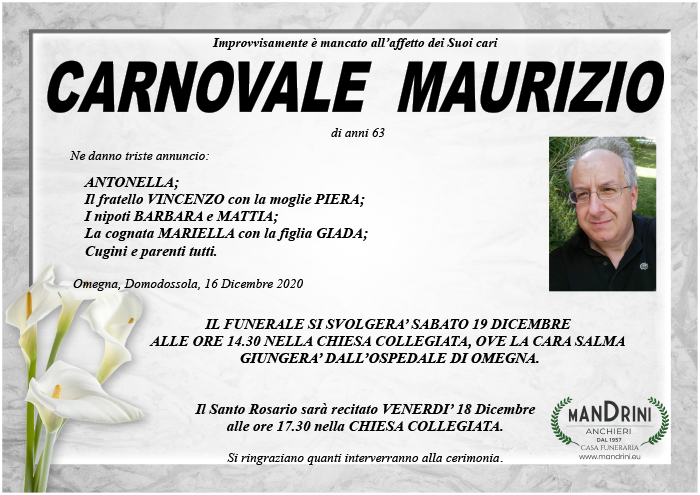 funebre CARNOVALE MAURIZIO
