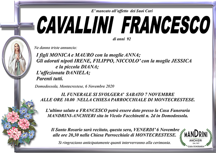 funebre CAVALLINI FRANCESCO